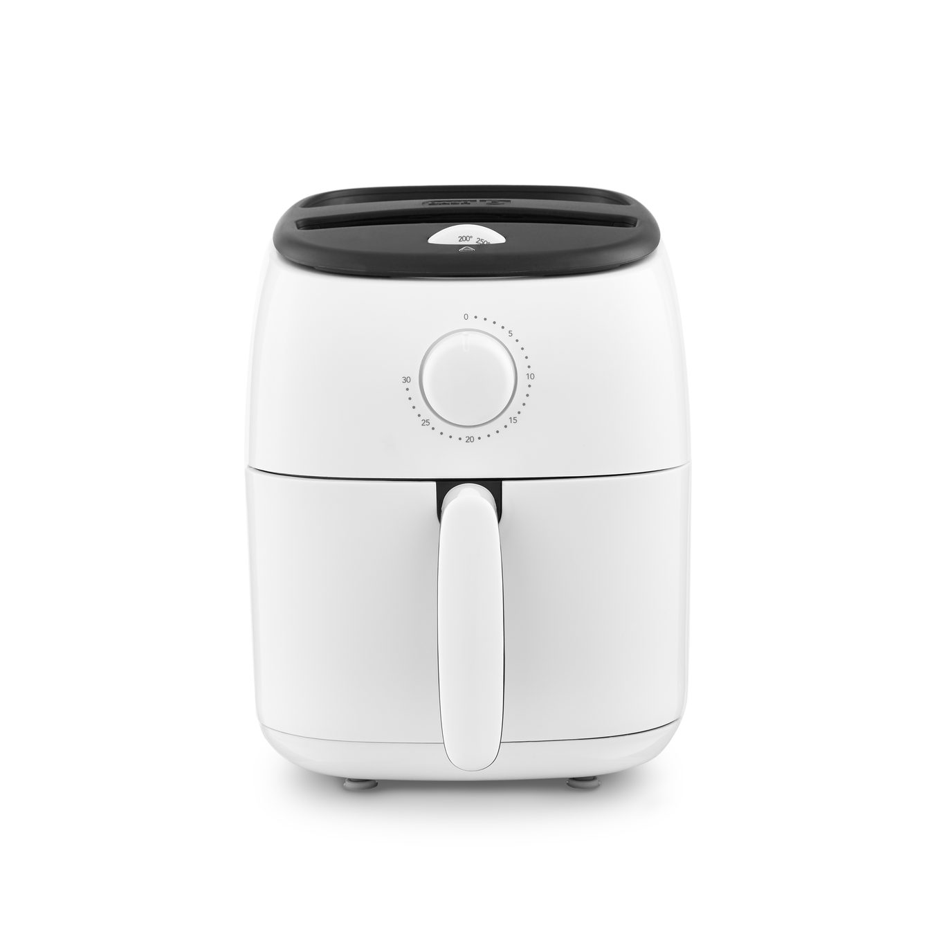 Dash Tasti-Crisp 2.6-quart air fryer in white with analog timer dial