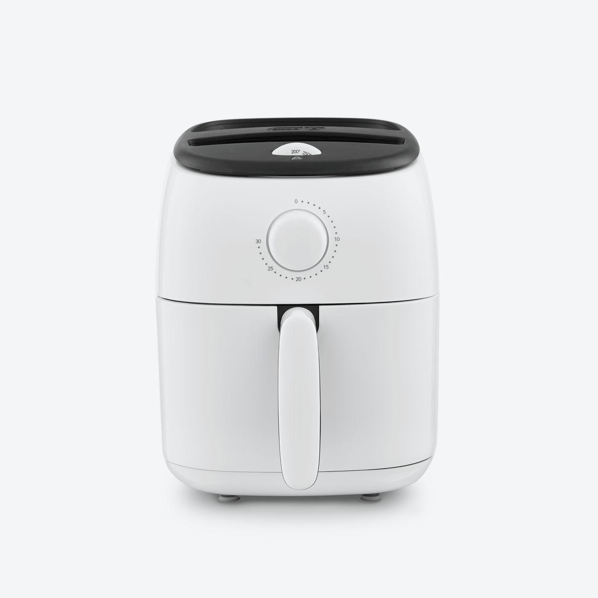 Dash Tasti-Crisp 2.6-quart air fryer in white with analog timer dial